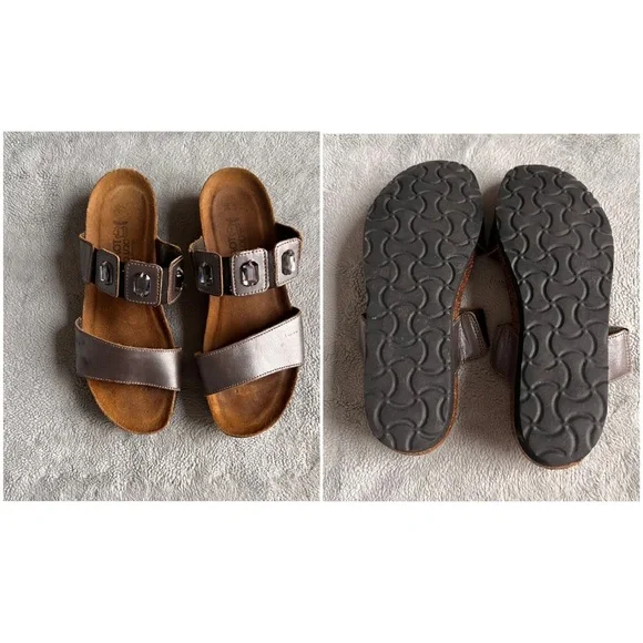 Naot  Michele Rhinestone Jewel Bejeweled Strappy Cork Comfort Sandal Silver Gray - Picture 3 of 15